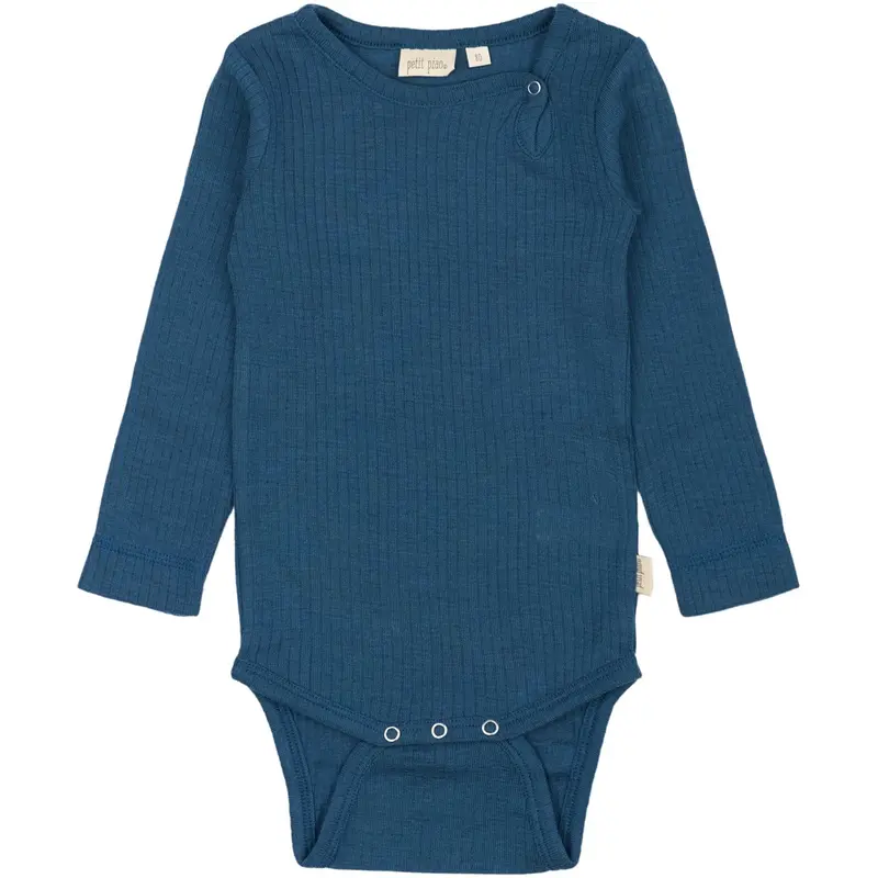 Petit Piao Ensign Blue Ppdante Body L/S Merino Wool 1