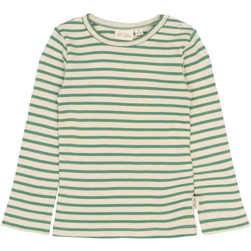 Petit Piao Frosty Spruce Striped Ppsky L_S Tee 1