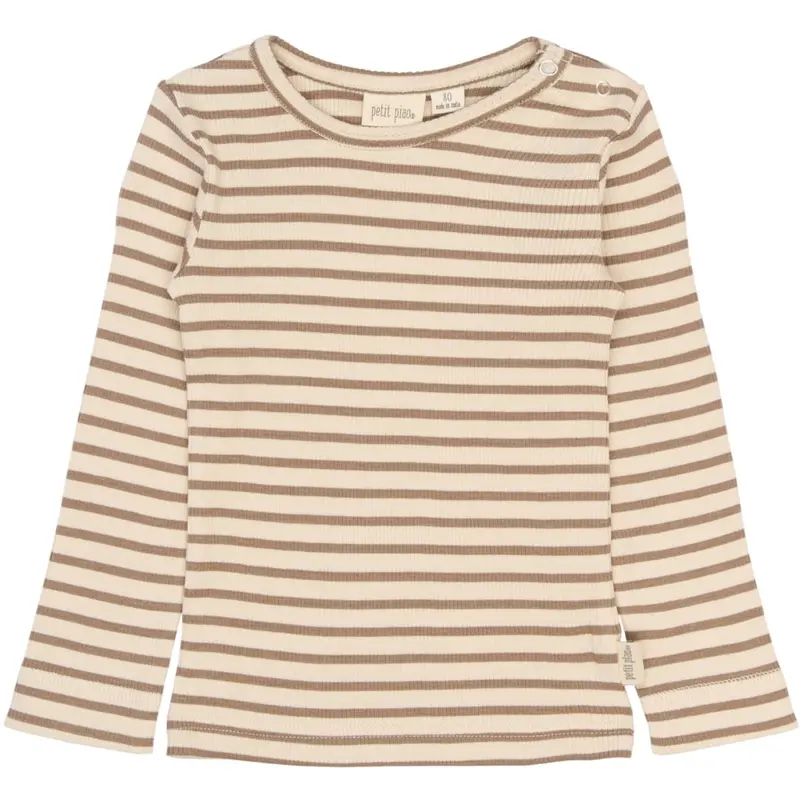 Petit Piao Ginger Snap Striped Ppsky L_S Tee 1