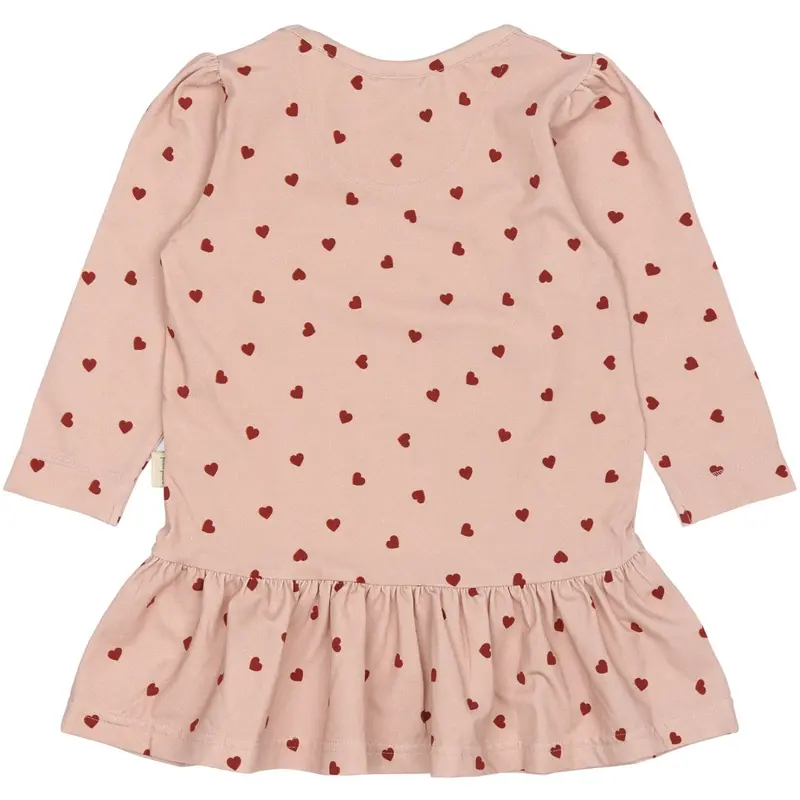 Petit Piao Heart Dress L/S Gather Printed 3