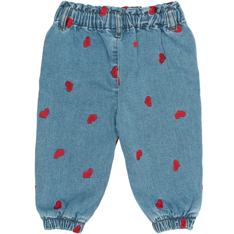 Petit Piao Light Blue Denim Emb Ppeva Denim Pants 3