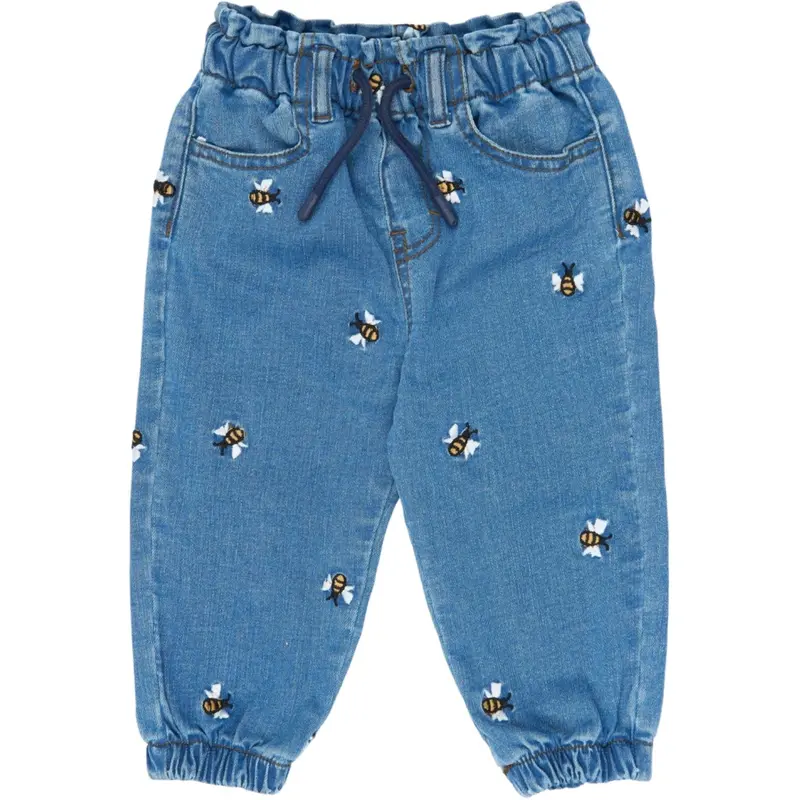 Petit Piao Light Blue Denim Emb Ppjubii Denim Pants 1