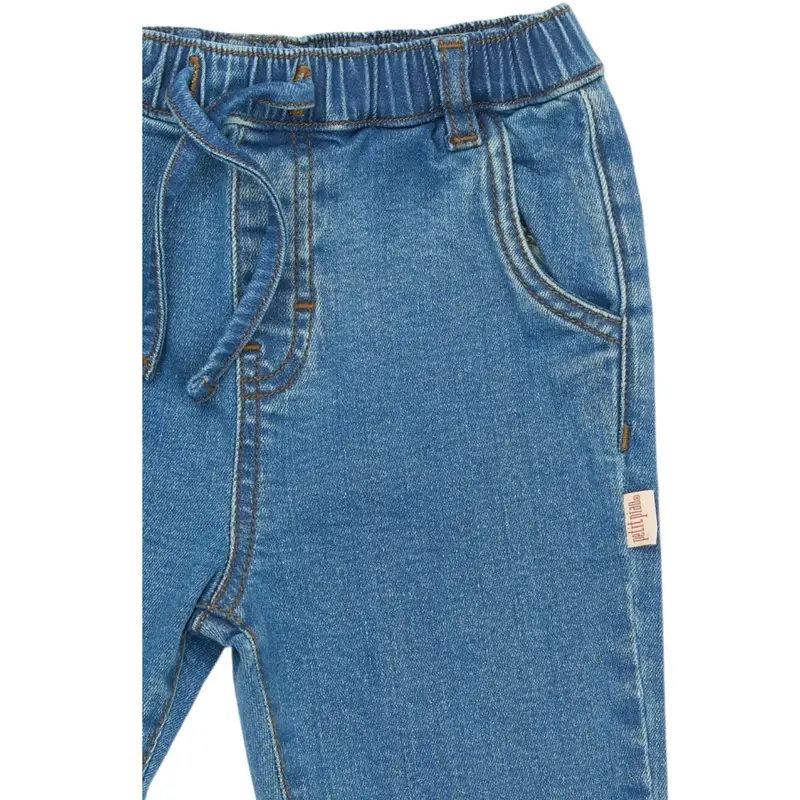 Petit Piao Light Blue Denim Ppelm Denim Pants 2