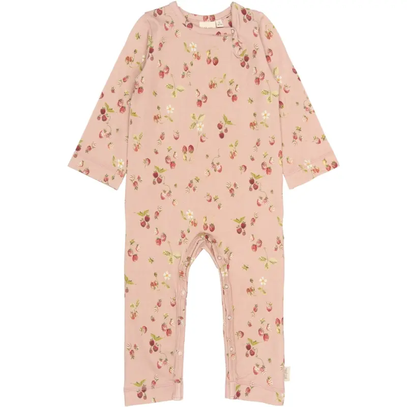 Petit Piao Misty Rose Strawberry Aop Ppstar L_S Jumpsuit 1