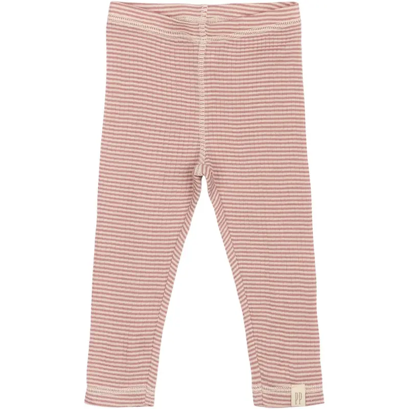Petit Piao Nostalgic Rose/Dark Off White Ppdante Leggings Merino Wool Striped 1