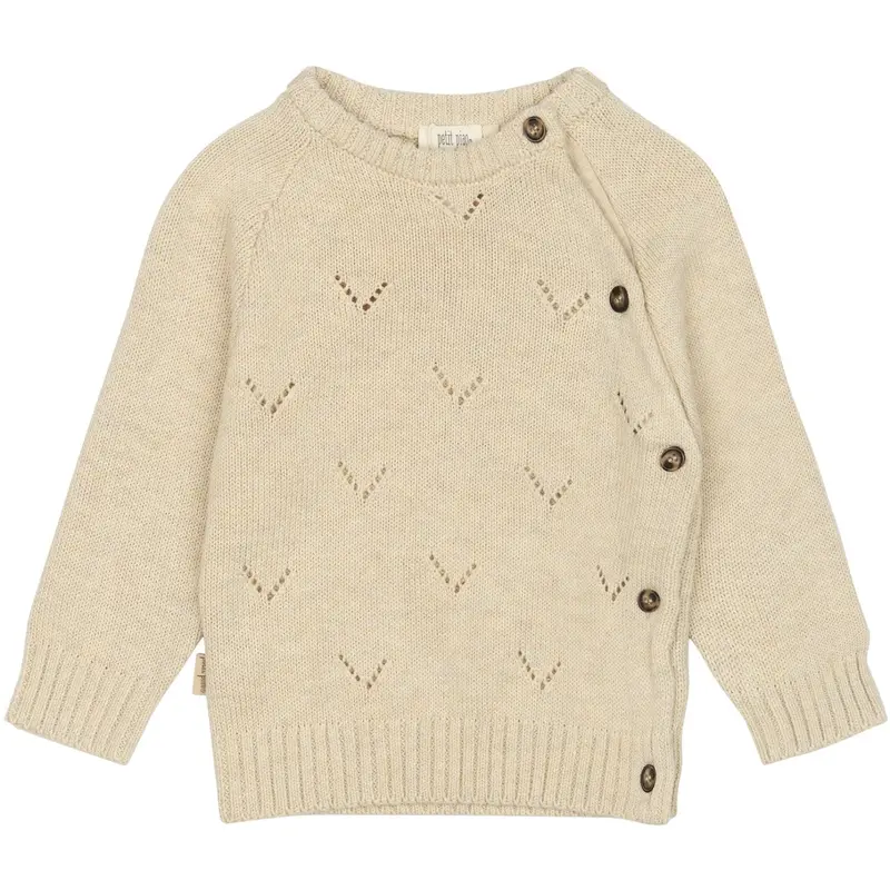 Petit Piao Off White Ppdaqa Fold Over Knit 1