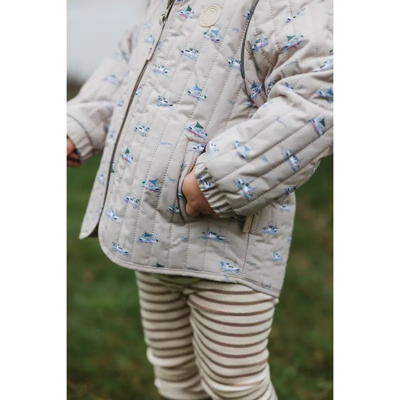 Petit Piao Oxford Tan Boat Aop Ppever Thermo Jacket 3
