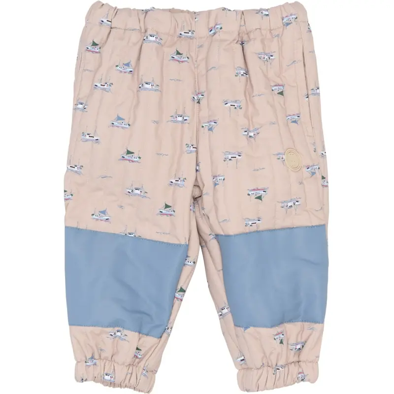 Petit Piao Oxford Tan Boat Aop Ppever Thermo Pants 1