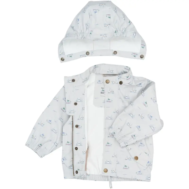 Petit Piao Pearl Blue Boat Aop Ppdai Rainwear Set W. Susp. 4