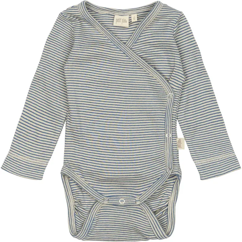 Petit Piao True Navy/Dark Off White Ppdian Body L/S Fold Over Stripe Noos 1