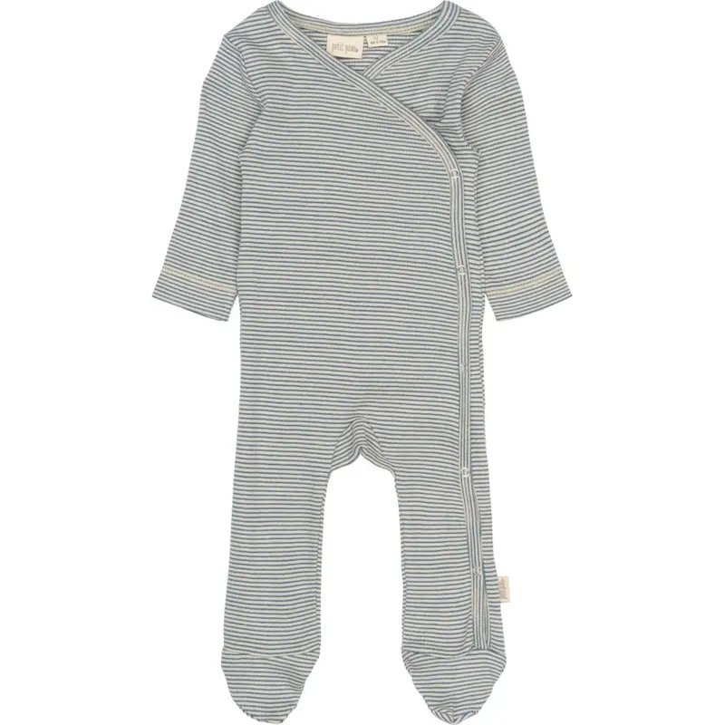 Petit Piao True Navy/Dark Off White Ppdian L_S Jumpsuit Fold Feet Nb Noos 1