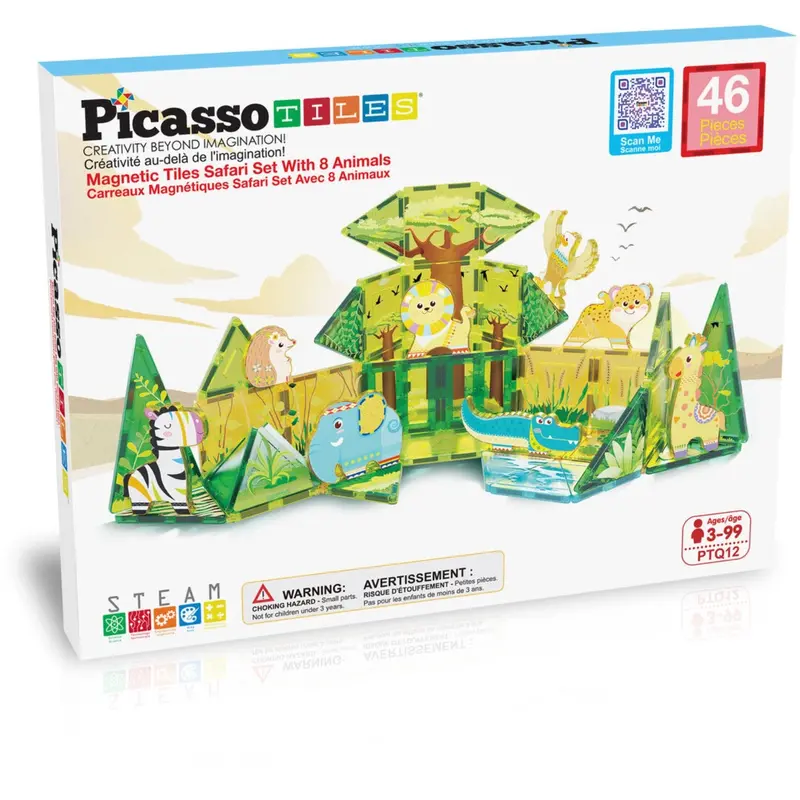 Picasso Tiles Picasso Tiles 46 Stk Magnetiske Byggesæt Safari 1