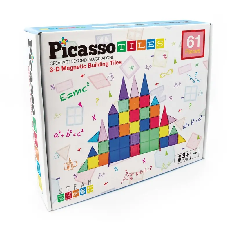 Picasso Tiles Picasso Tiles 61 Stk Magnetiske Byggesæt 1