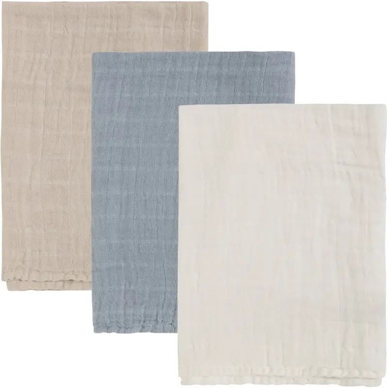 Pippi Ashley Blue Muslin Cloth (3-Pack) 1