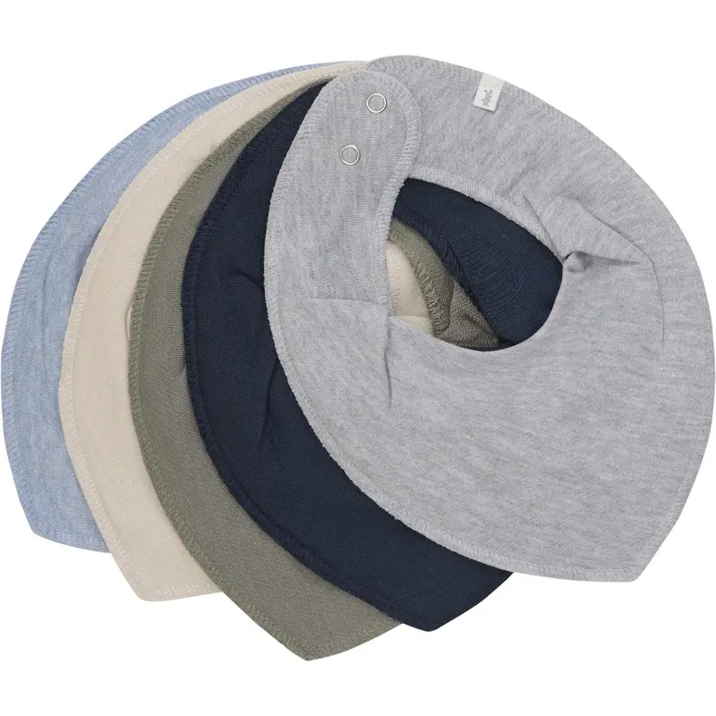 Pippi Blue Fog Bandana Bib - Solid  (5-Pack) 1