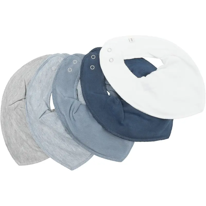 Pippi Dark Blue Bandana Fabric Bib - Solid (5-Pack) 1
