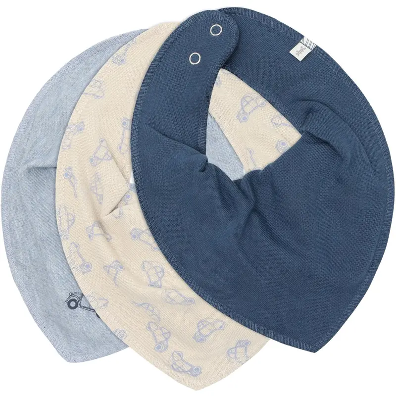 Pippi Dark Denim Bandana Fabric Bib Boy - Aop (3-Pack) 1