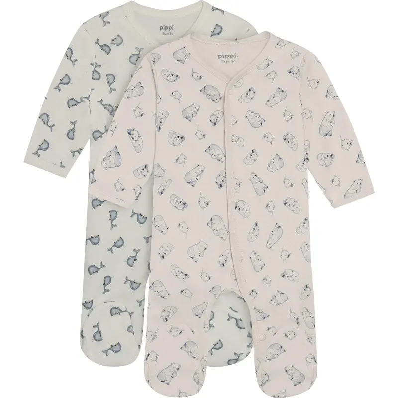 Pippi Flint Stone Nightsuit W/F -Buttons 2-Pack 1