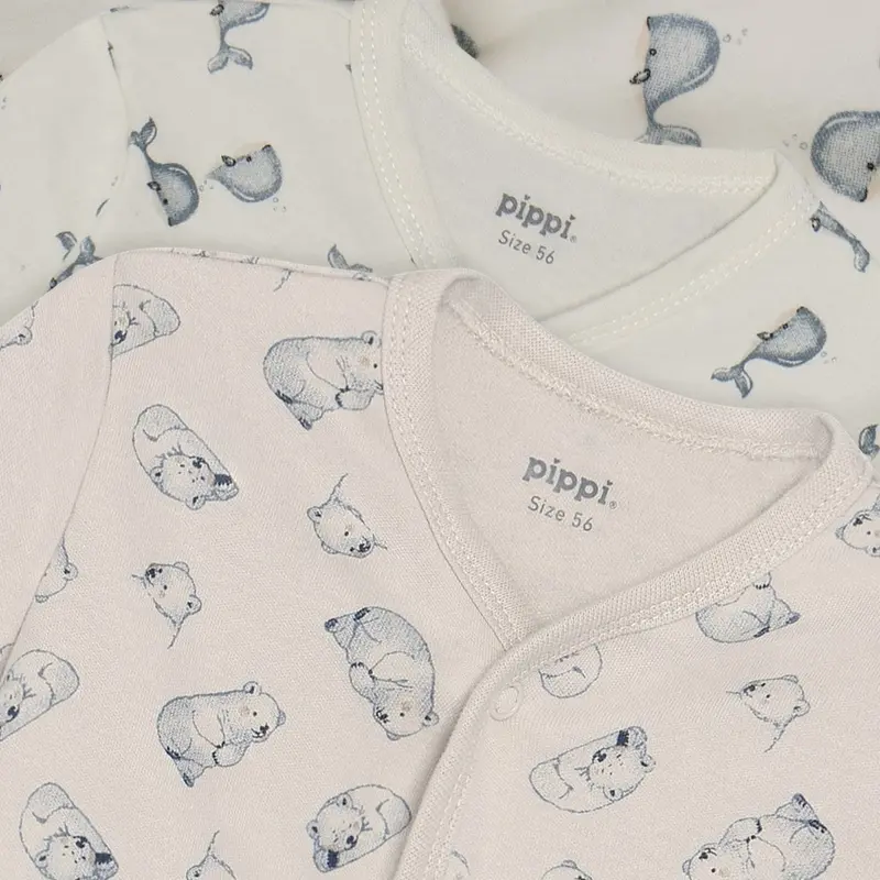 Pippi Flint Stone Nightsuit W/F -Buttons 2-Pack 2