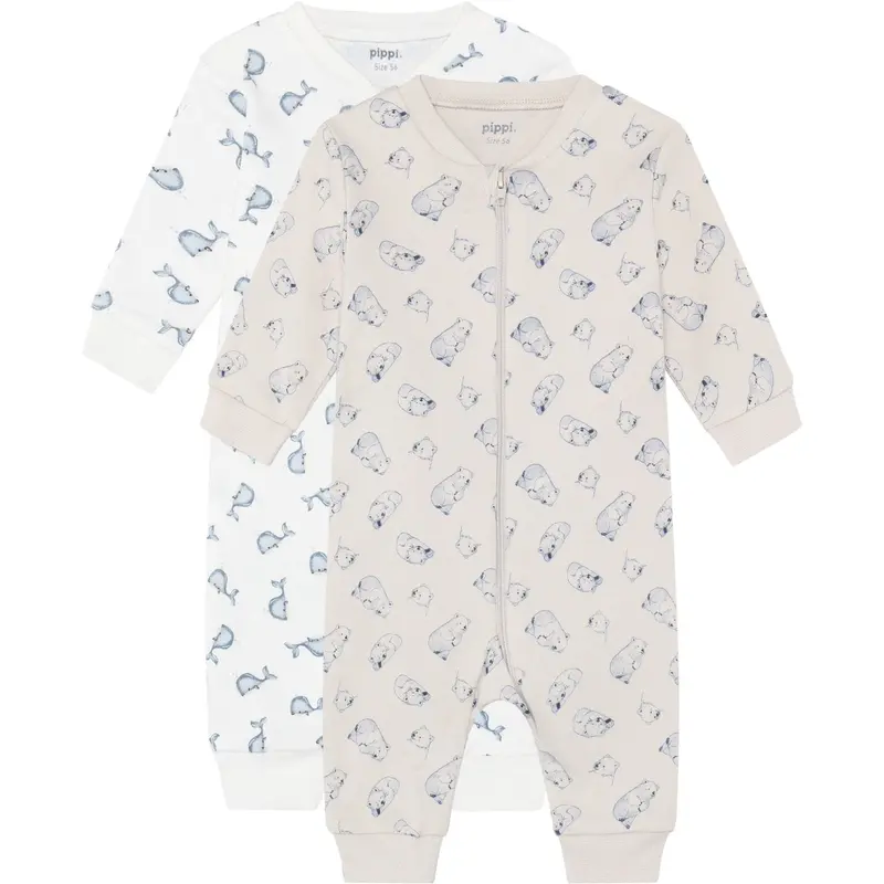 Pippi Flint Stone Nightsuit -Zipper (2-Pack) 1
