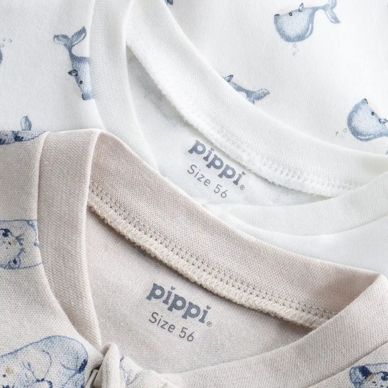 Pippi Flint Stone Nightsuit -Zipper (2-Pack) 2