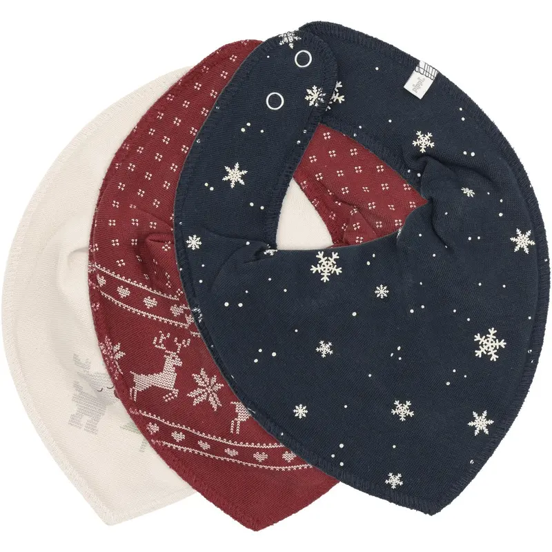 Pippi New Maroon Bandana Fabric Bib Uni - Aop (3-Pack) 1