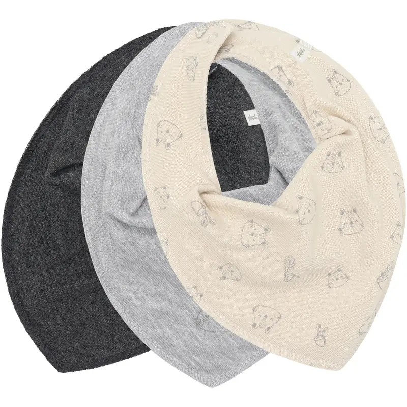 Pippi Rainy Day Bandana Fabric Bib Uni -Aop (3-Pack) 1