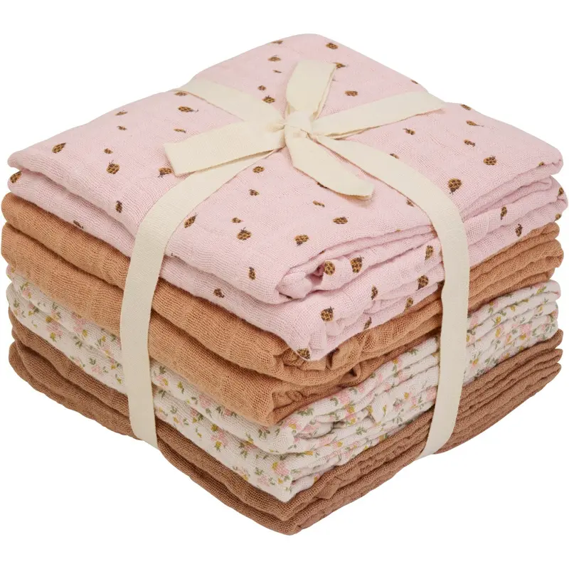 Pippi Sepia Rose Muslin Cloth (8-Pack) 1