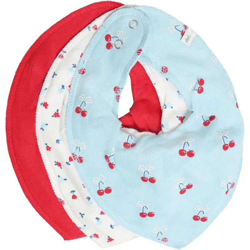 Pippi True Red Bandana Bib Girl -Aop (3-Pack) 1