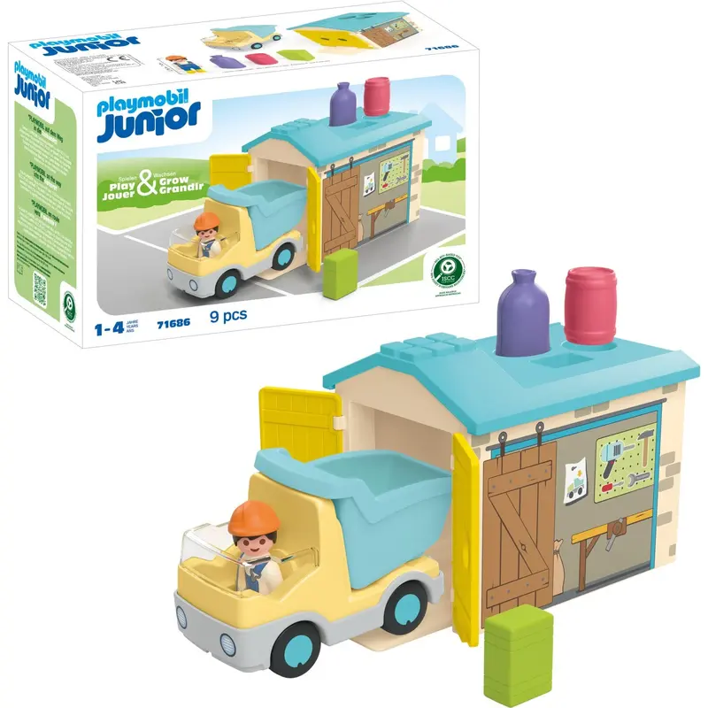 Playmobil® Junior Dump Truck With Sorting Garage 1