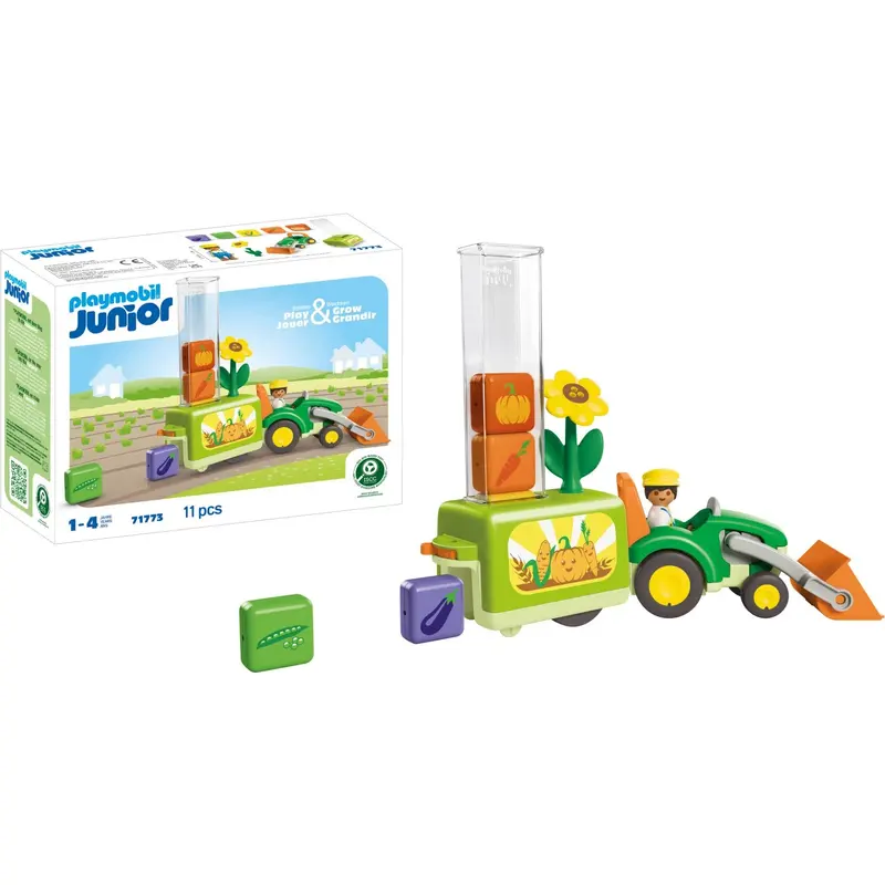 Playmobil® Junior Tractor With Load And Drop Planter 1