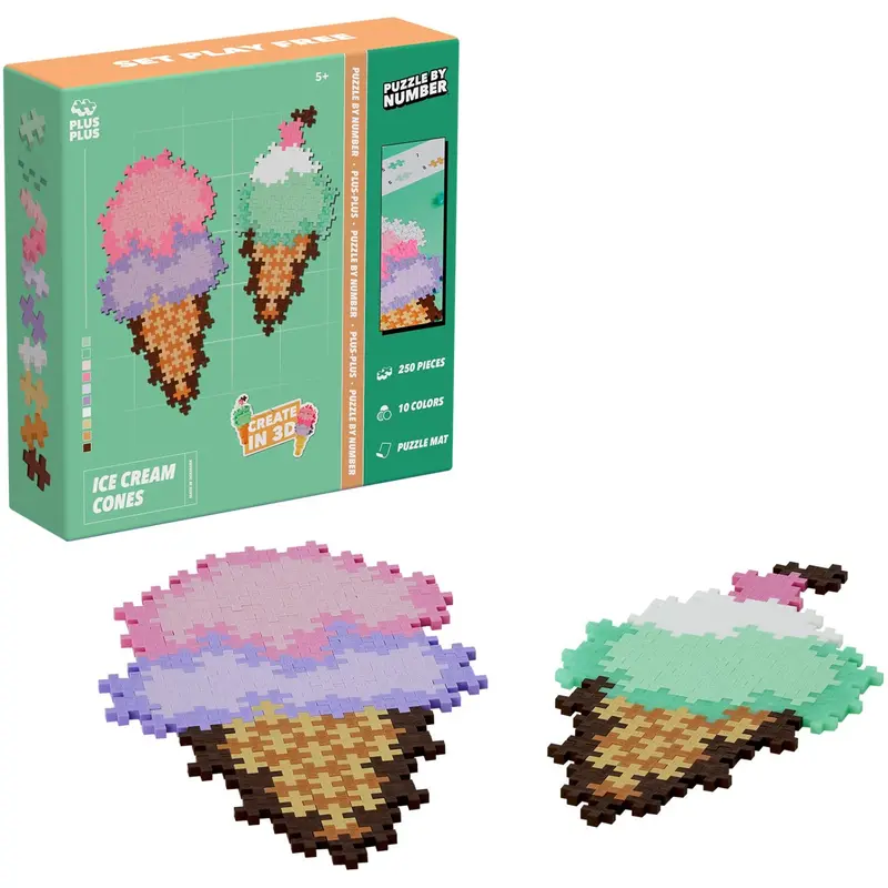 Plus-Plus Puzzle By Number Ice Cream Cones 250Pcs 1