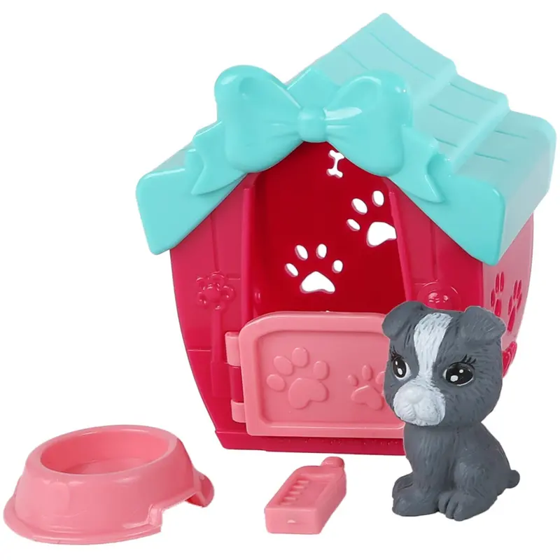 Pocket Money Black Dog In Playhouse With Accessories 1