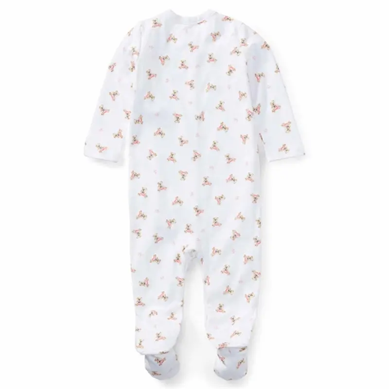 Polo Ralph Lauren Baby Girl One Piece Coverall Bear White 2
