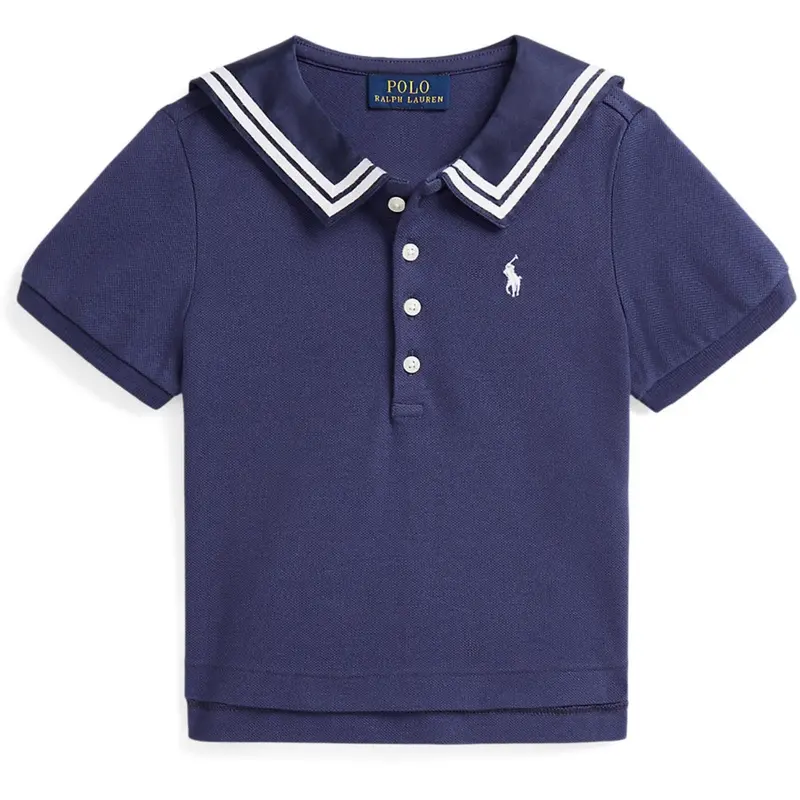 Polo Ralph Lauren Boathouse Navy W/ White Girl Polo Shirt 1