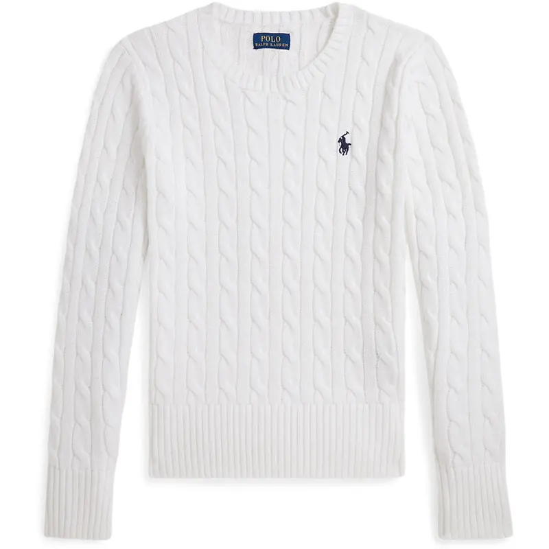Polo Ralph Lauren Optic White W/ Navy Girl Pullover 1