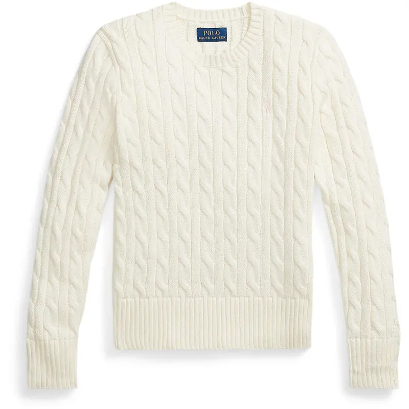 Polo Ralph Lauren Warm White W/Hint Of Pink Girl Pullover 1
