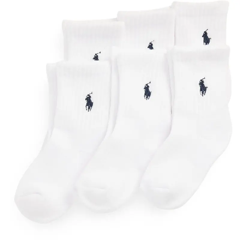 Polo Ralph Lauren White Boy Crew Sock 6-Pack 1