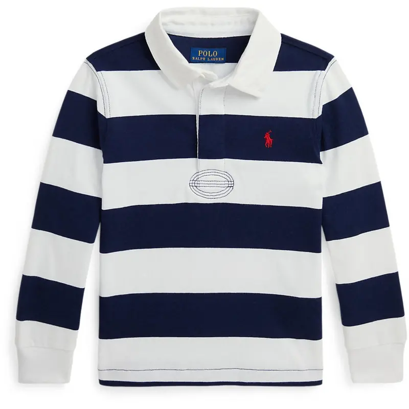 Polo Ralph Lauren White/Cruise Navy Rugby Polo T-Shirt 1