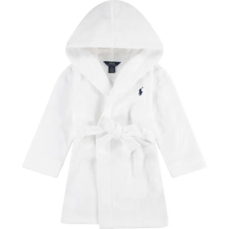 Polo Ralph Lauren White Hooded Plush Terry Bathrob 1