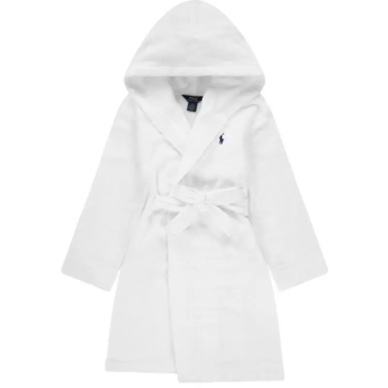 Polo Ralph Lauren White Hooded Plush Terry Bathrob 1
