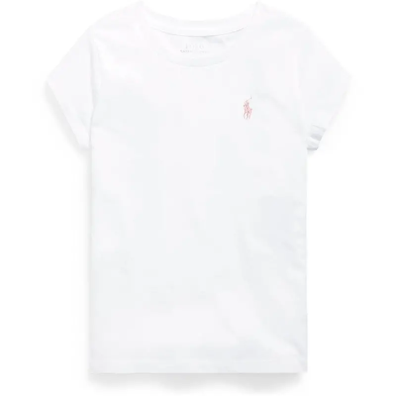 Polo Ralph Lauren White W/ Hint Of Pink Girl T-Shirt 1