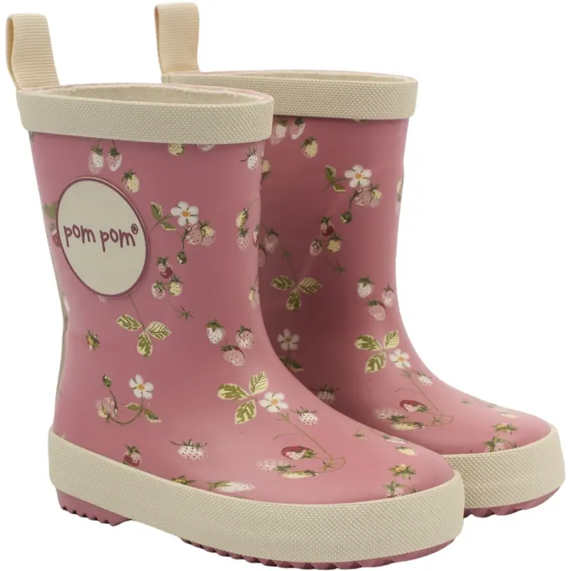 Pom Pom Dusty Rose Strawberry Aop Bliss Rubber Boot Aop 1