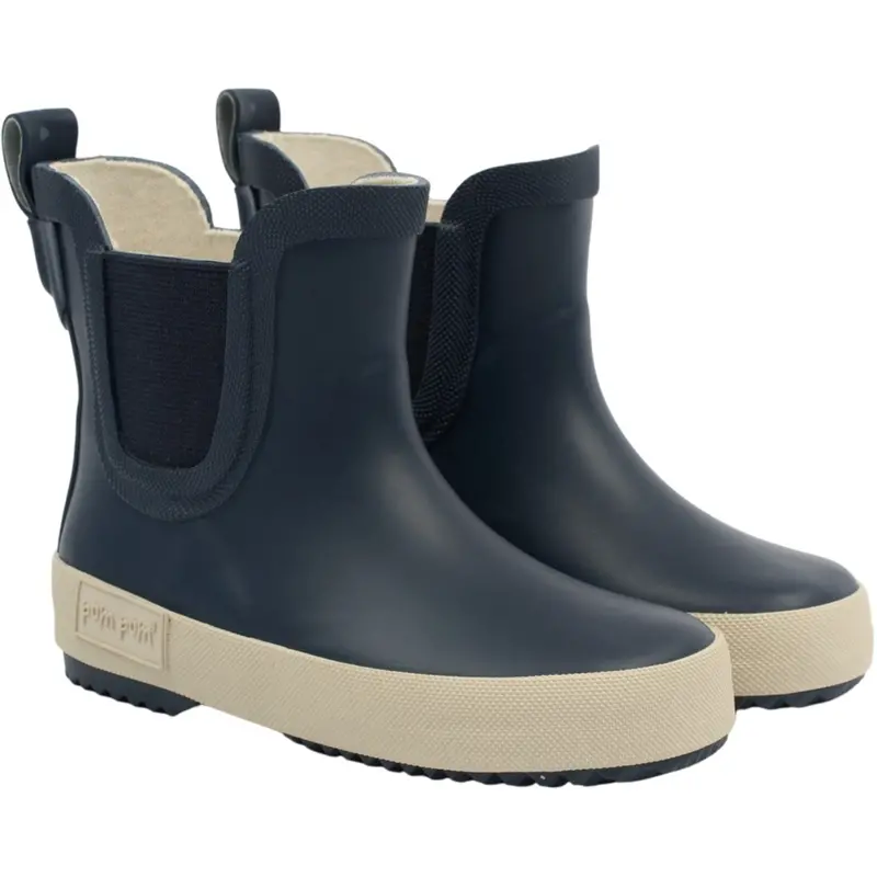 Pom Pom India Ink Look Rubber Boot Ankle 1