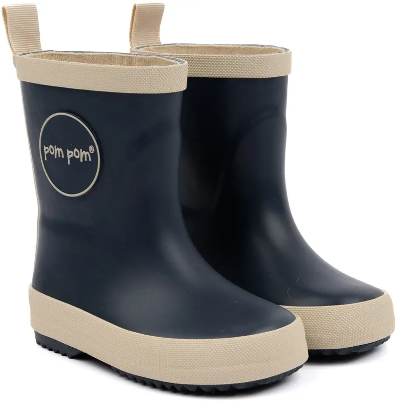 Pom Pom Navy Gumboots™ Solid 1