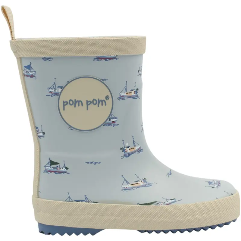 Pom Pom Pearl Blue Boat Aop Bliss Rubber Boot Aop 2