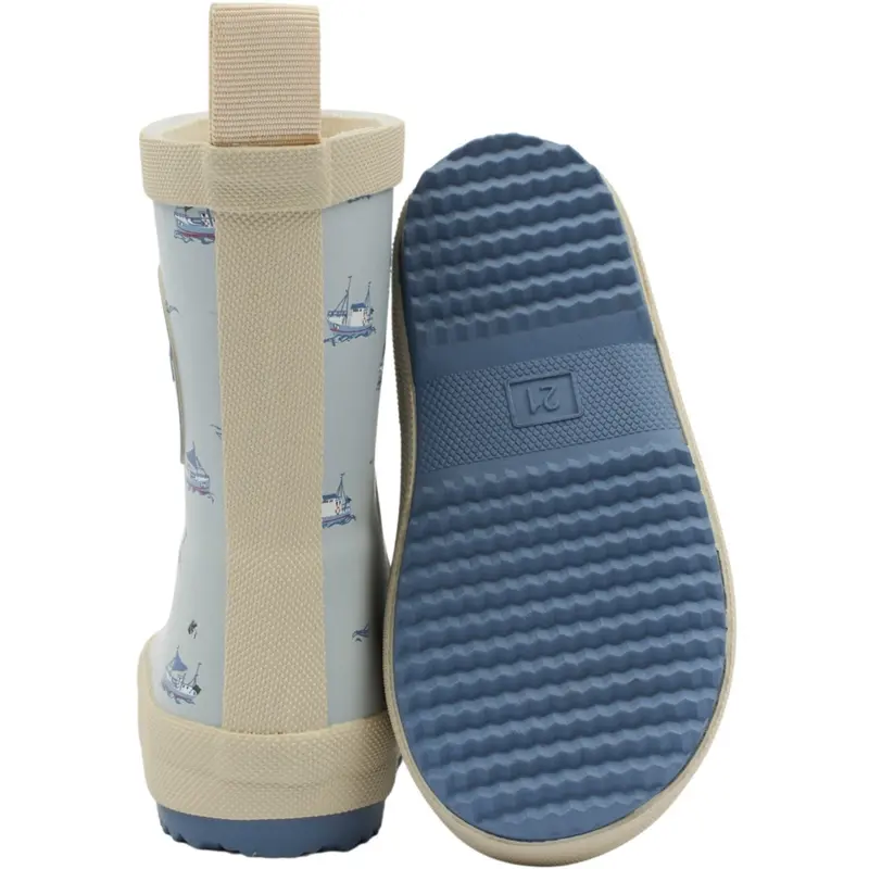 Pom Pom Pearl Blue Boat Aop Bliss Rubber Boot Aop 3