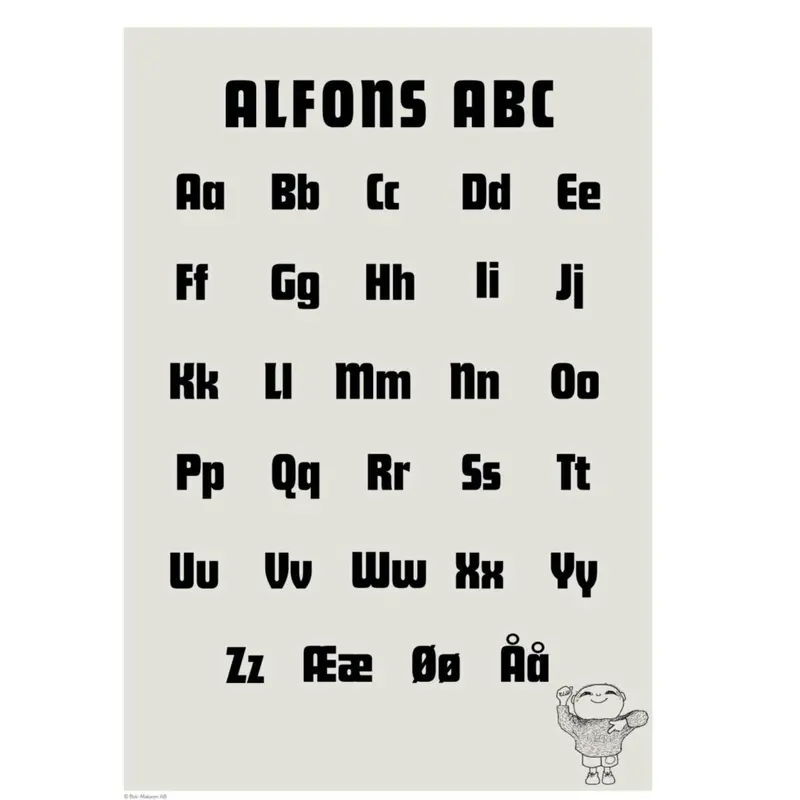 Poster & Frame Alfons Åberg - Alfons Åberg - Abc Sort 1