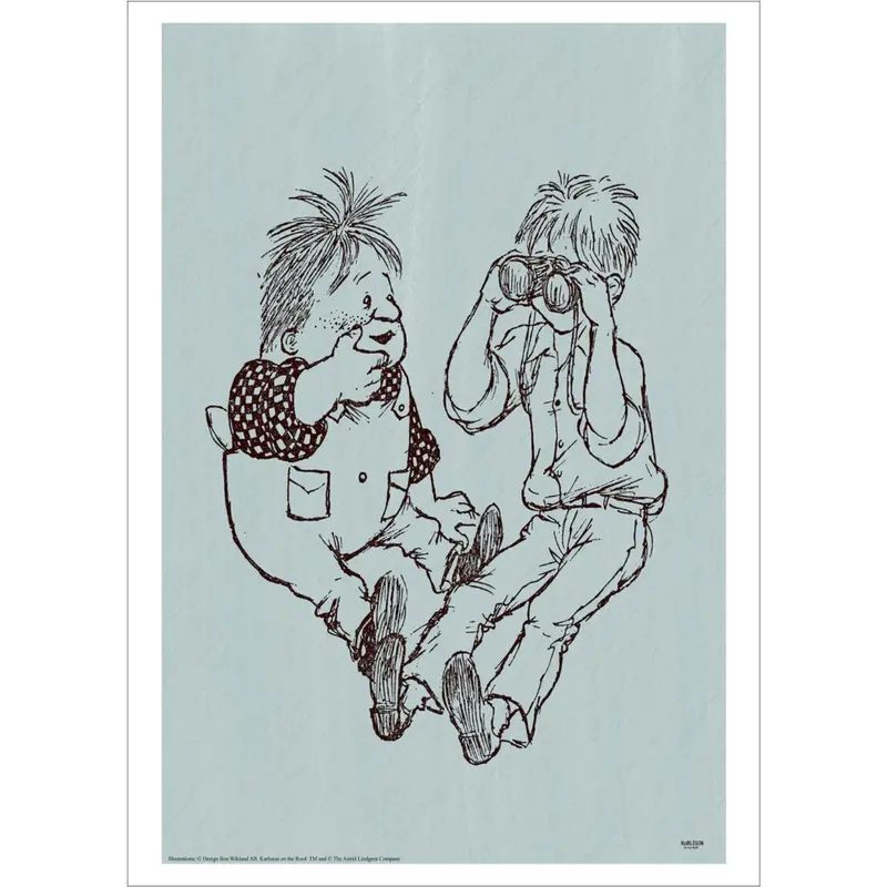 Poster & Frame Astrid Lindgren - Binacolurs - Karlsson On The Roof 1