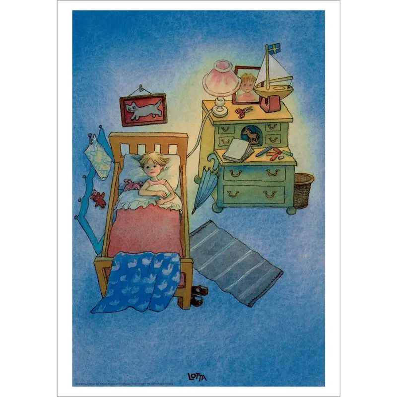 Poster & Frame Astrid Lindgren - Goodnight - Lotta On Troublemaker Street 1